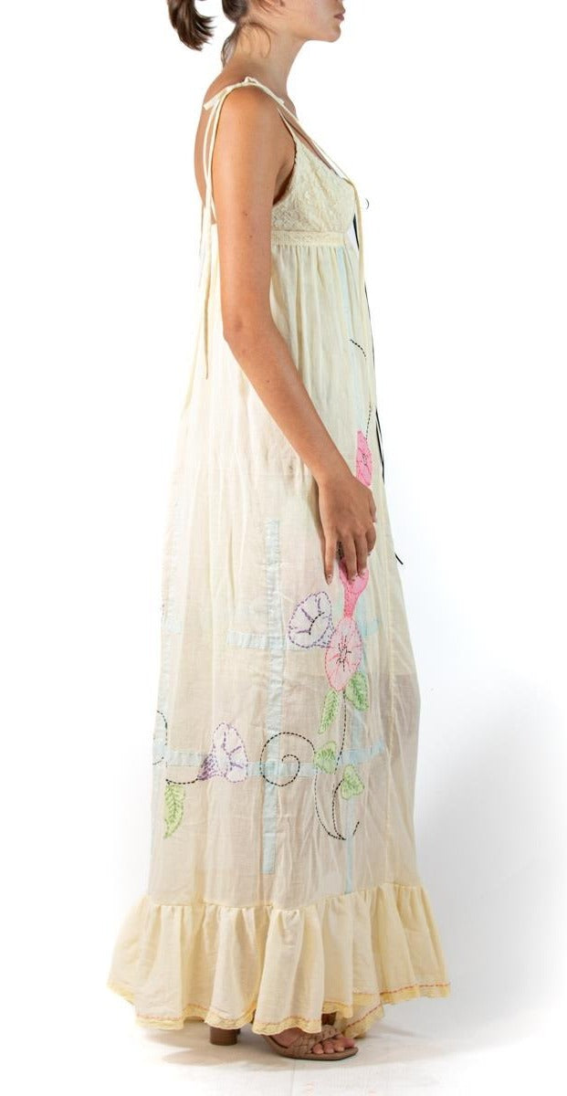 MORPHEW Atelier Butter Yellow Organic Cotton Voile Empire Waist Dress MORPHEW Atelier Butter Yellow Organic Cotton Voile Empire Waist Dress