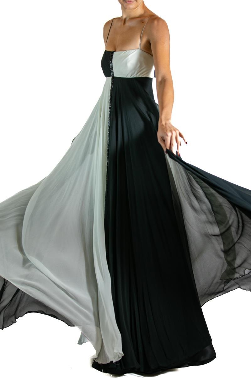 2000S MARCHESA Black & White Beaded Gown As-Is – MORPHEW
