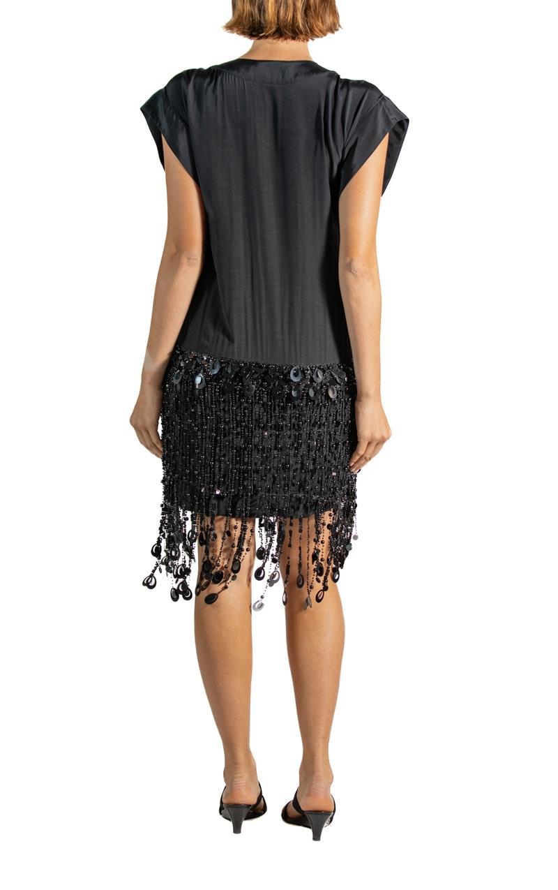 1990's cocktail dresses Donna Karan 1990s Vintage Black Silk Knit Sequin Cocktail Dress Size S For Sale at 1stDibs