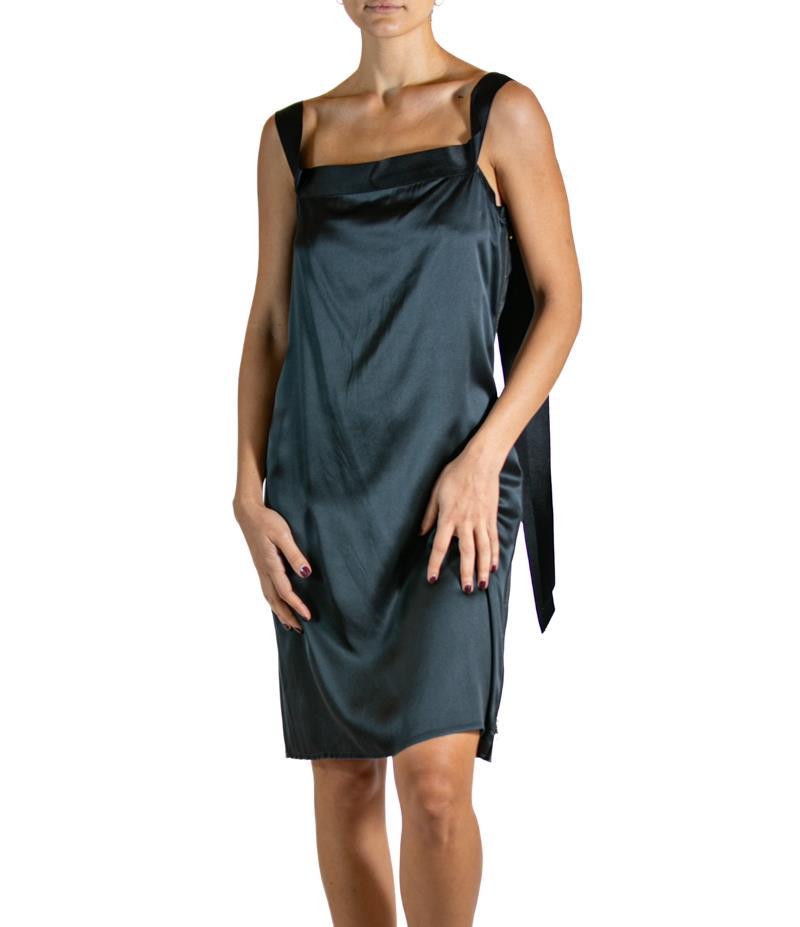 2000S LANVIN Black Silk Cocktail Dress With Bow MORPHEW 2000S LANVIN Black Silk Cocktail Dress With Bow MORPHEW
