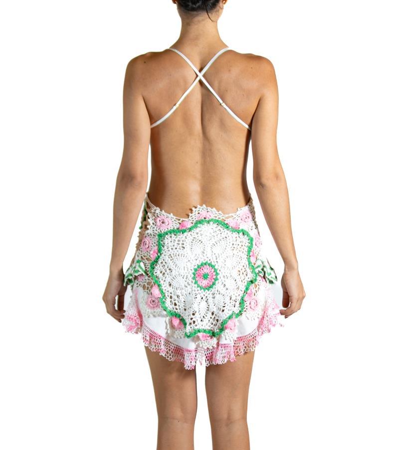 green pink and white crochet dress Shop Elle Crochet Green/Pink Dress