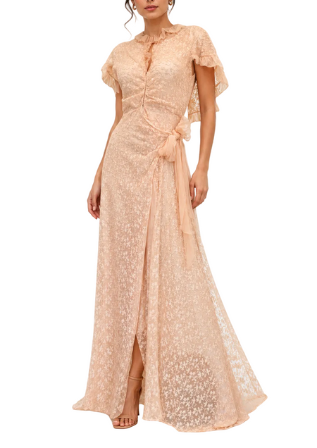 vintage designer evening dresses Vintage Hollywood Style Sequins Maxi Formal Evening Dress EN3903 Size 18W / Champagne