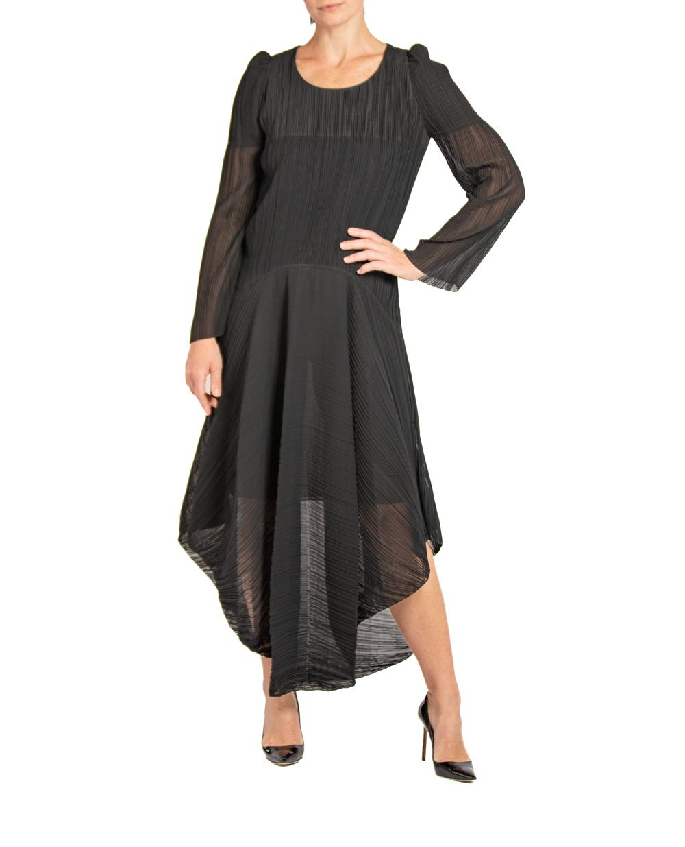 karl lagerfeld chiffon dress Karl Lagerfeld Paris Women's Puff Sleeve Fit and Flare Dress - Maritime/Soft White
