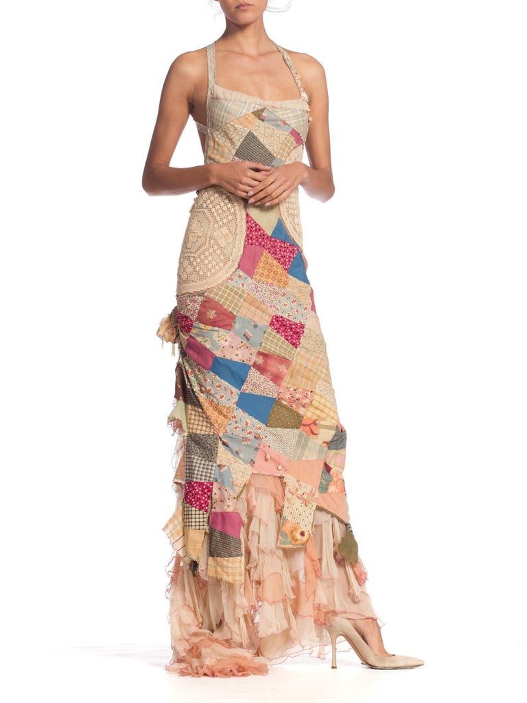 patchwork ruffle chiffon dress Patchwork Ruffle Midi Dress by Anthropologie, Size: XXS Petite
