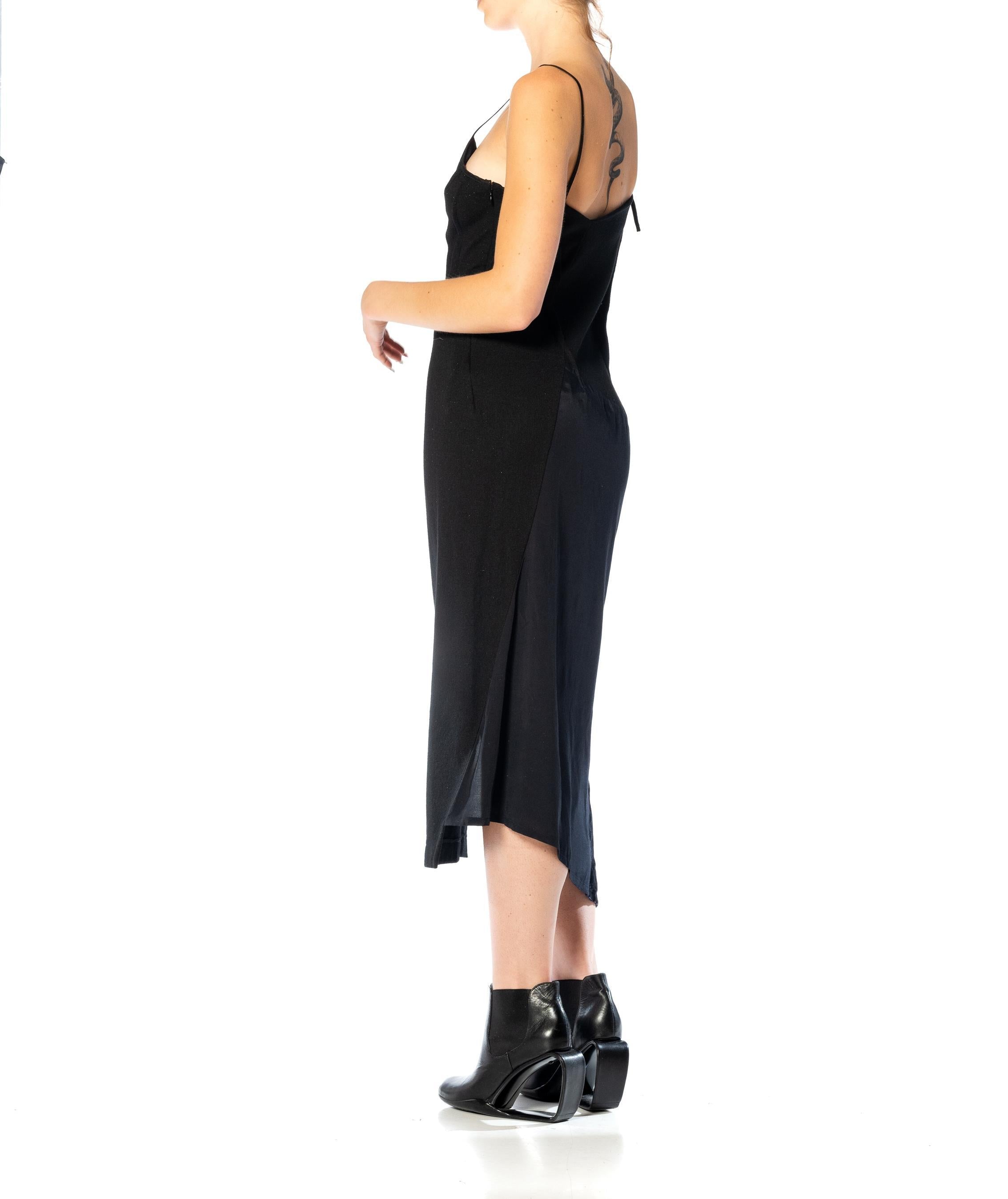 black wool jersey dress Wool Jersey Dress L /