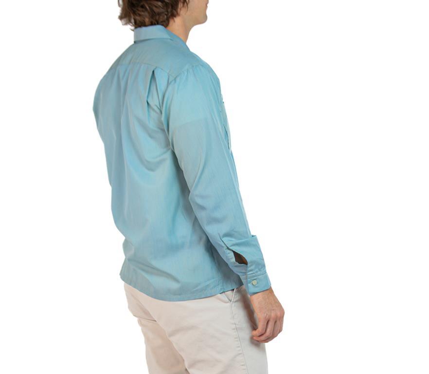 mens seafoam green dress shirt ADDICT Clothes - Open Collar Slant Pocket Shirt
