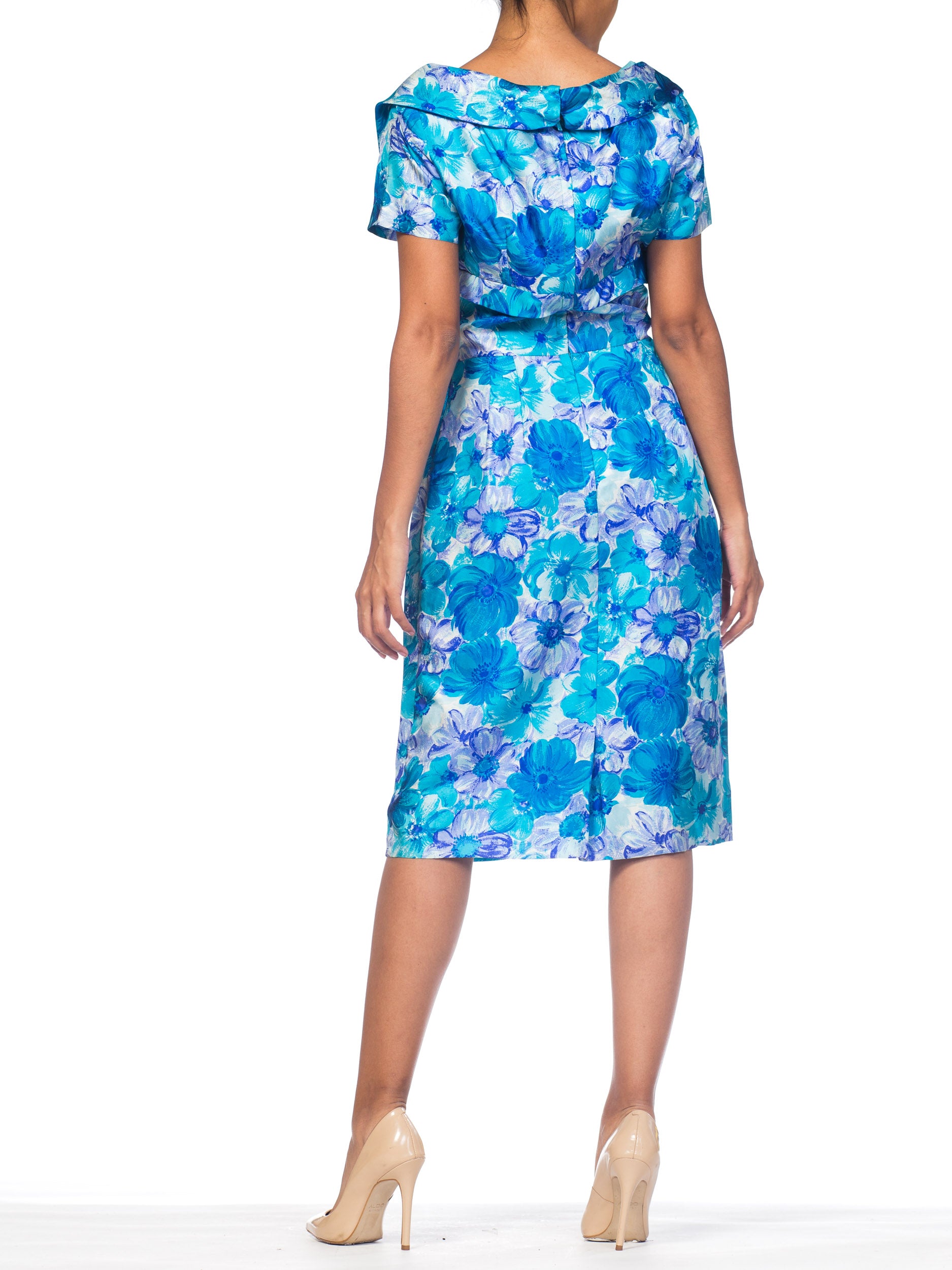 blue floral silk twill midi dress Altuzarra Cherie Floral-print Silk-twill Midi Dress - Women - Light blue Dresses