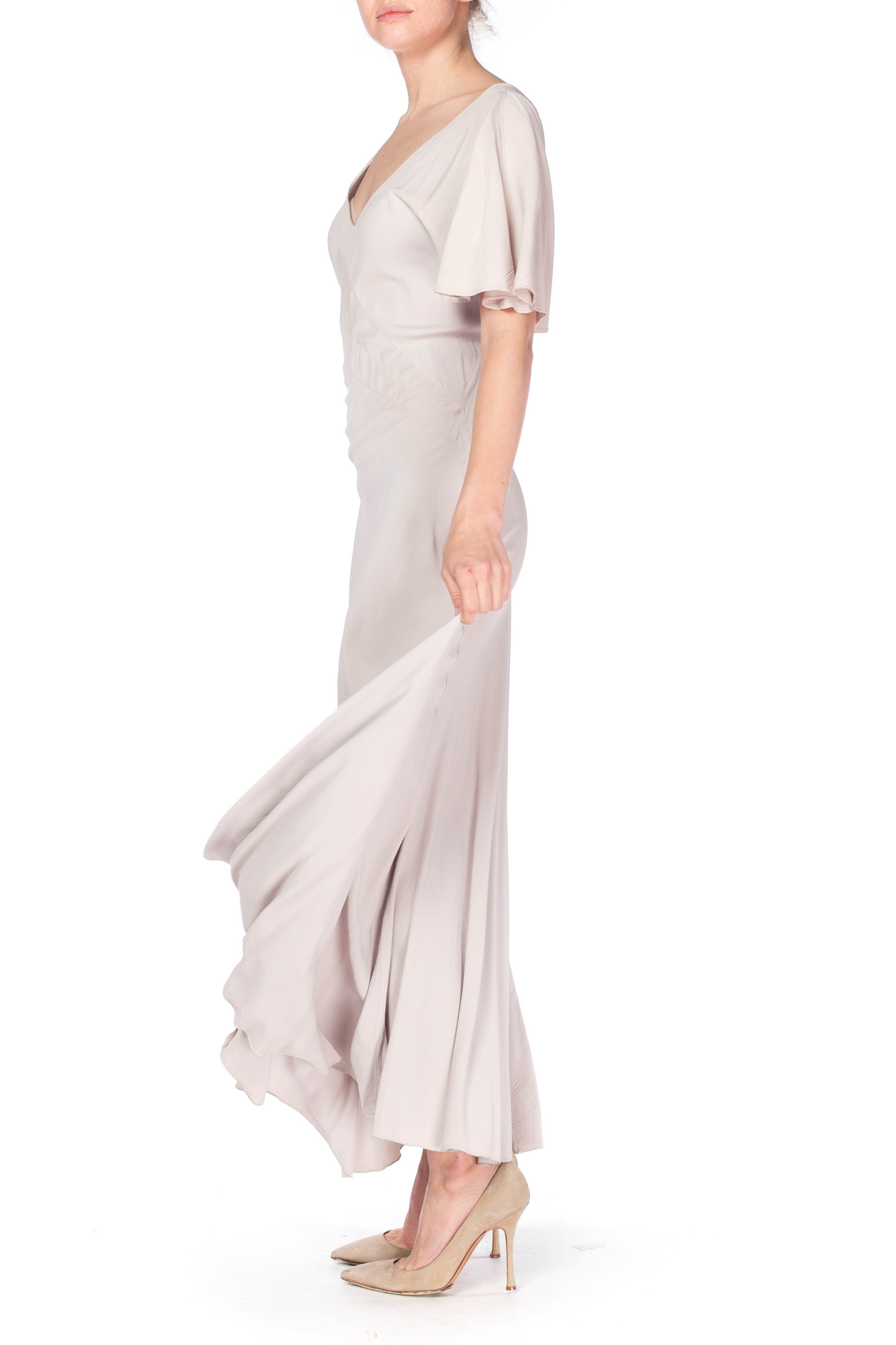 asymmetrical flutter sleeve dress Six Stories - Maxi Dress - Women - Polyester - 2 US