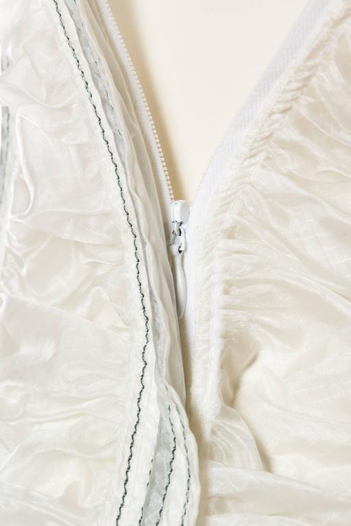 1980S NORMA KAMALI White Sheer Nylon Iconic Parachute Fishtail Gown Wi ...