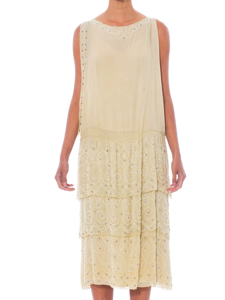 1920s ivory dress FLAPPER 1920s Wedding Dress Beaded Lace 1920s 1930s Art Deco Flapper Great Gatsby Bridal Gown NEWYEARS Eve Dress Ivory