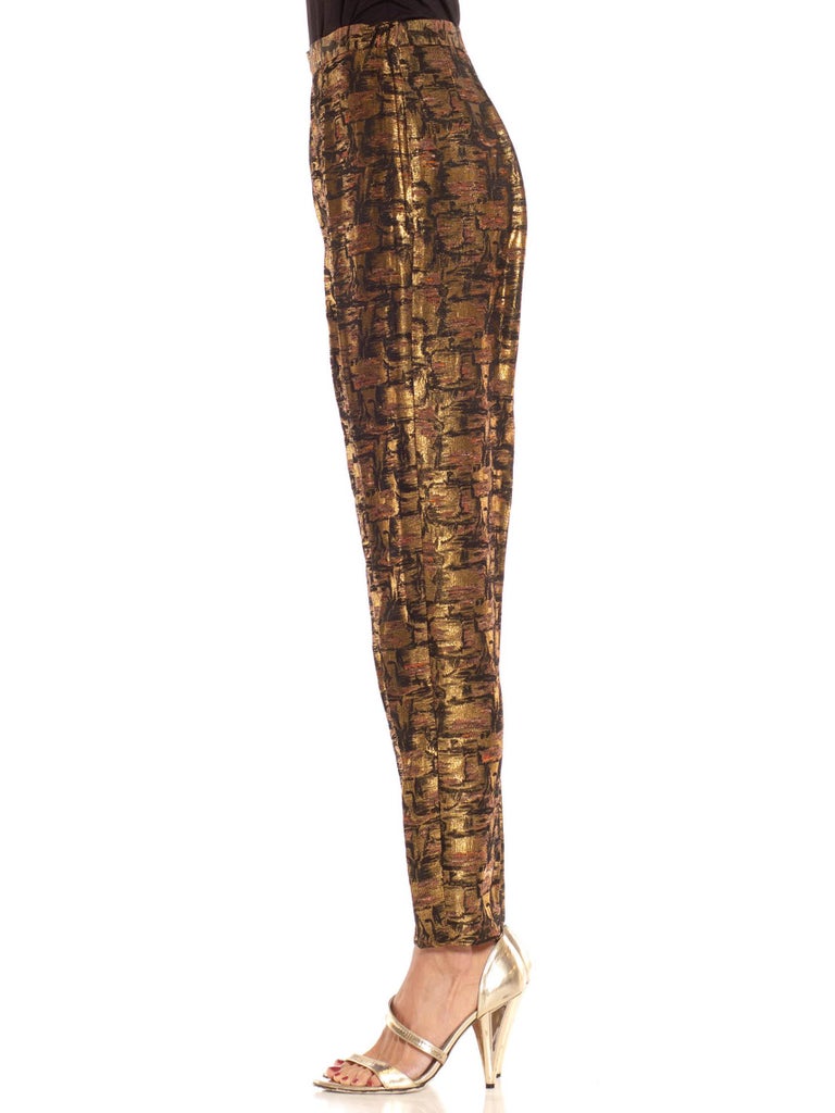 1950S Black Gold Lamé Jacquard Pants | Victorian lace, Gold lame, Fashion  history