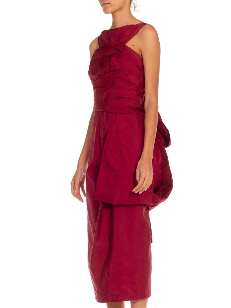 2000s Marc Jacobs Burgundy Silk Taffeta Cocktail Dress 2000s Marc Jacobs Burgundy Silk Taffeta Cocktail Dress