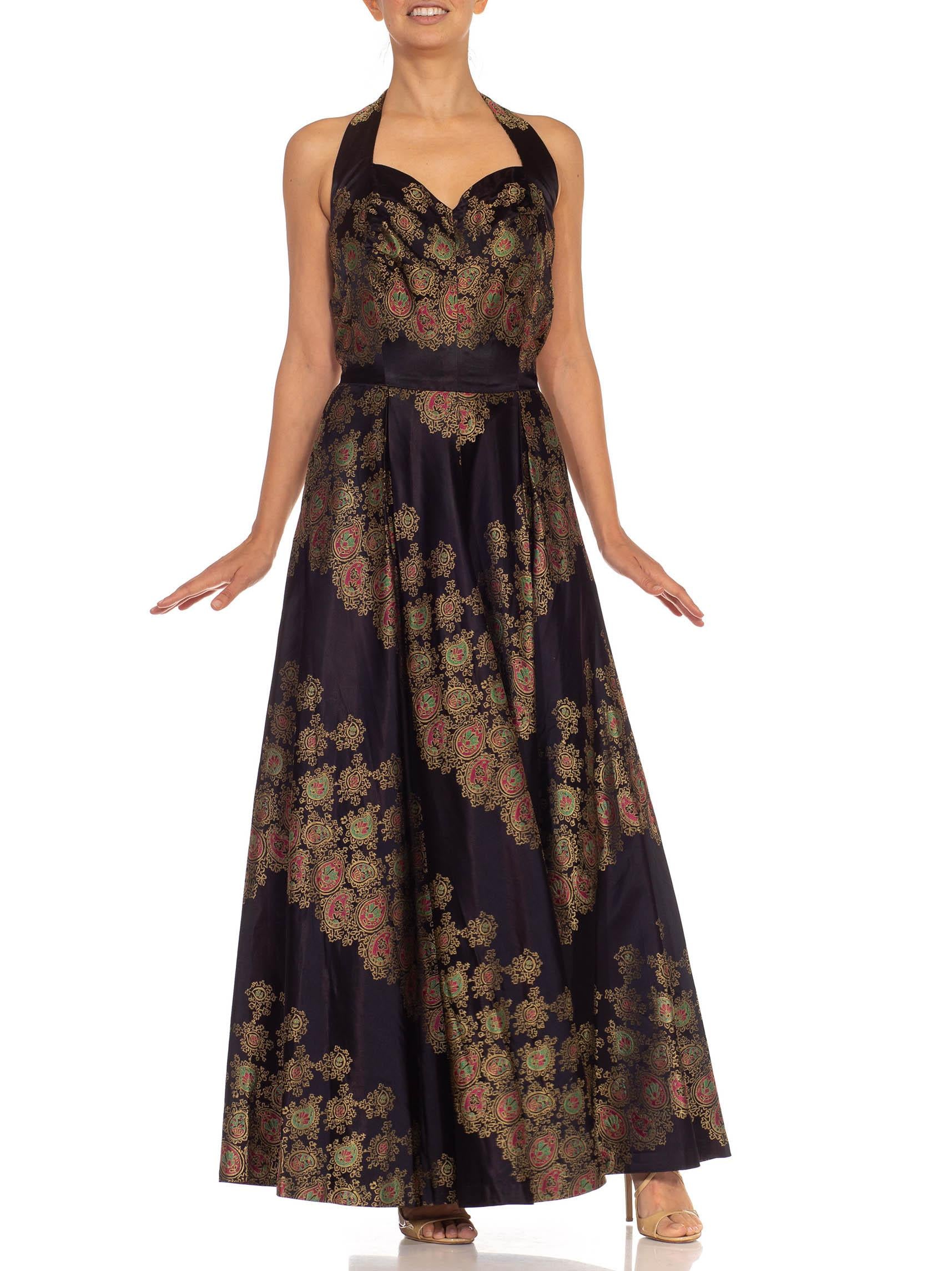 black and gold damask dress Classic Black and Gold Damask Pattern" A-Line Dress for Sale by julieerindesign
