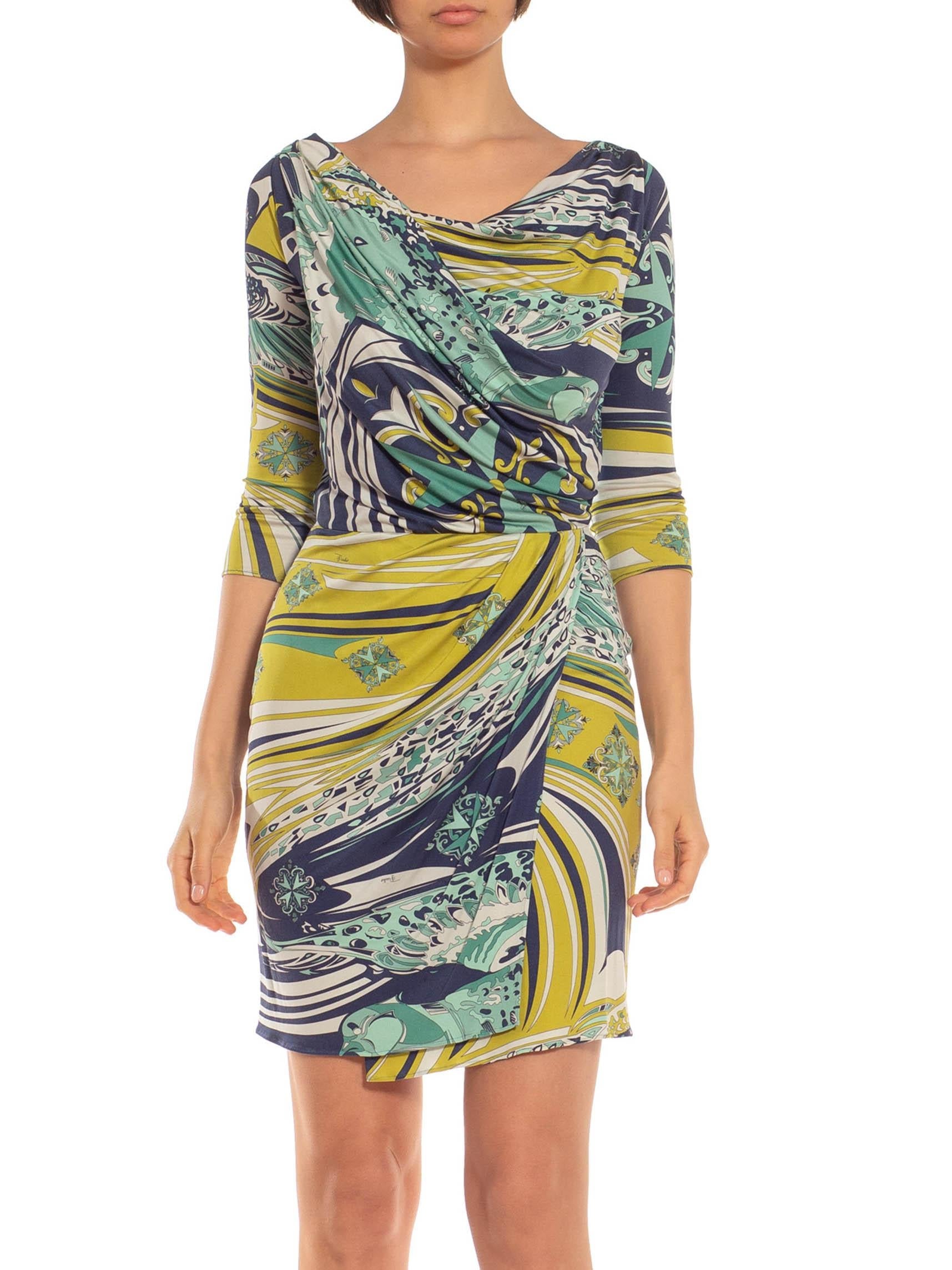 green emilio pucci dress Iride silk twill maxi dress and cape set in green - Pucci