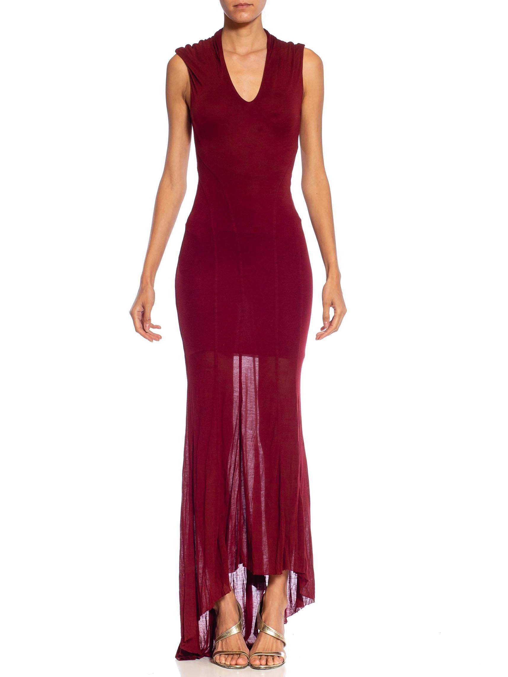 2000S HELMUT LANG Burgundy Cotton Blend Gown – MORPHEW