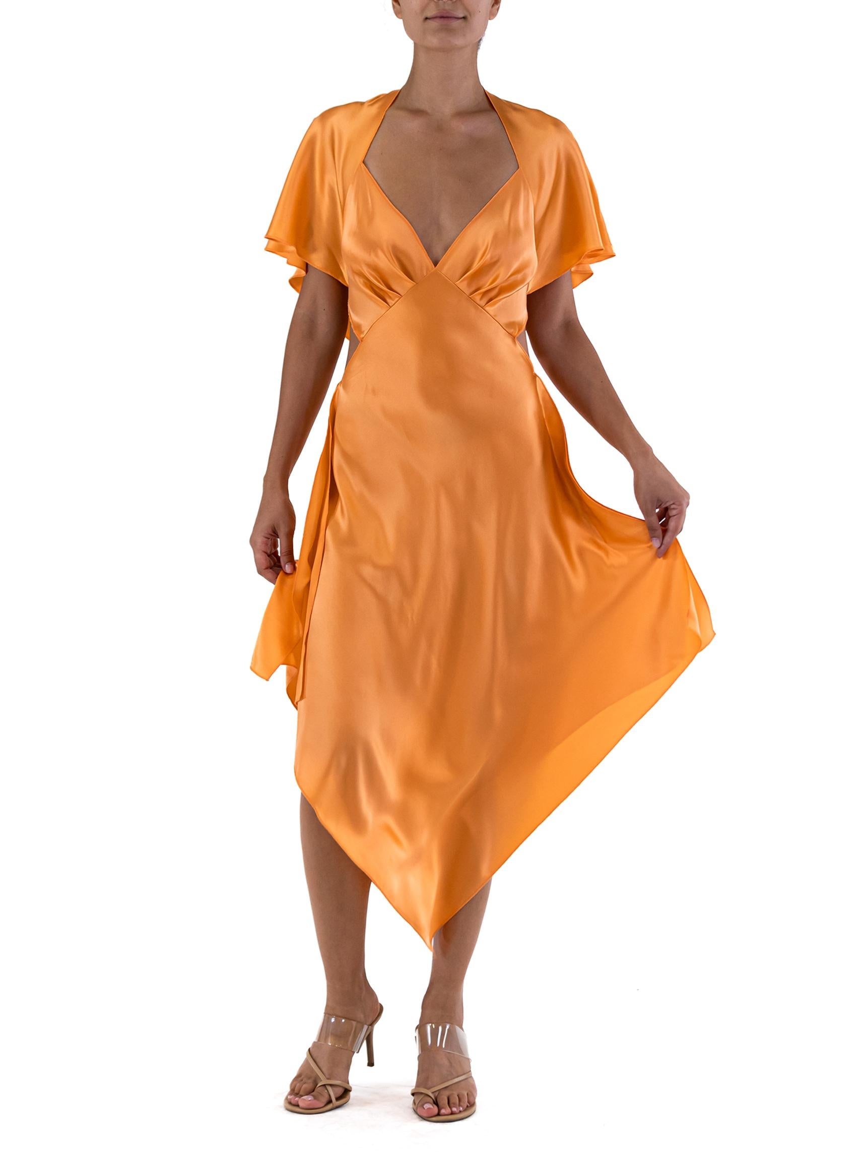 MORPHEW COLLECTION Mayan Gold Silk Charmeuse 3 Scarf Dress MORPHEW COLLECTION Mayan Gold Silk Charmeuse 3 Scarf Dress