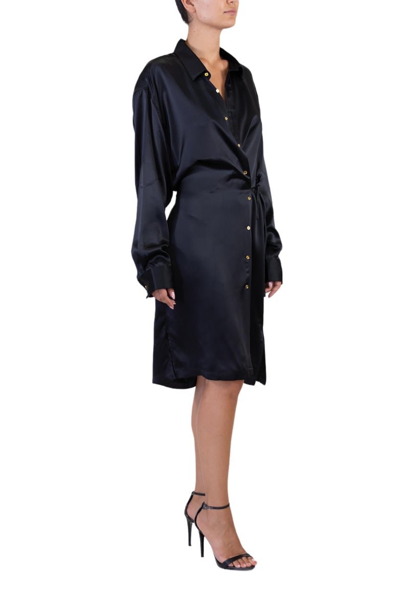 oversized silk shirt dress Mira Silk Twill Oversized Shirt Dress
