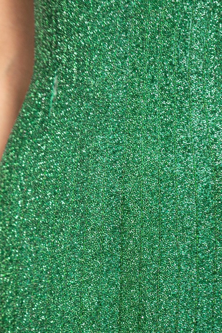 1970S Emerald Green Silk Organza Pav Beaded Cocktail Dress With Fringe 1970S Emerald Green Silk Organza Pav Beaded Cocktail Dress With Fringe