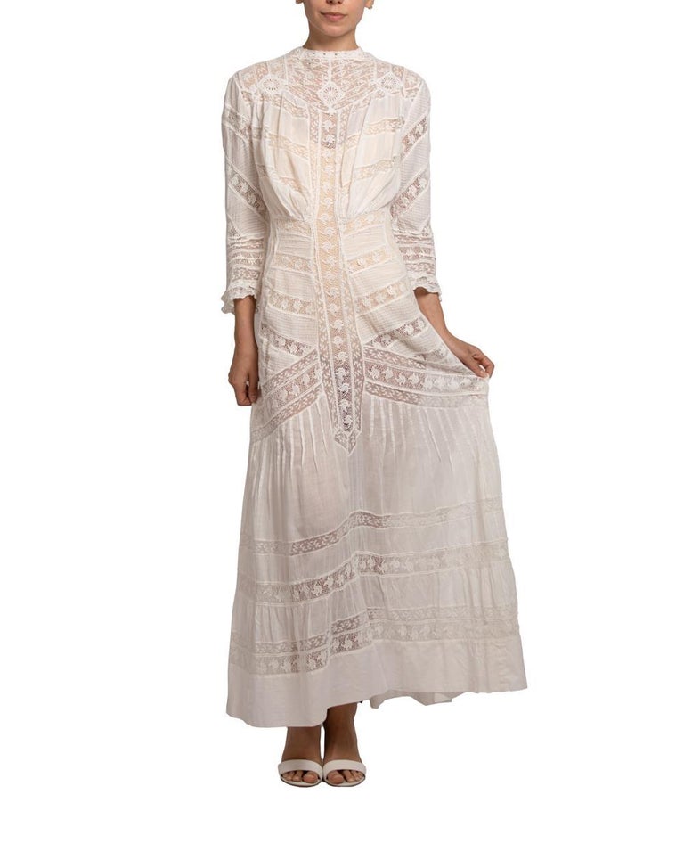 cream victorian dress Vintage 70's Cream Victorian Lace Maxi Dress by Helen Joy