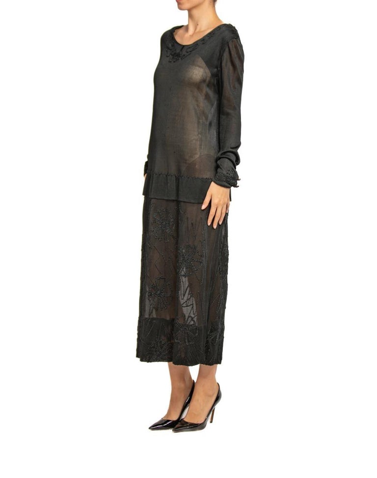 sheer jersey dress Sheer Jersey Dress Black La Garonne