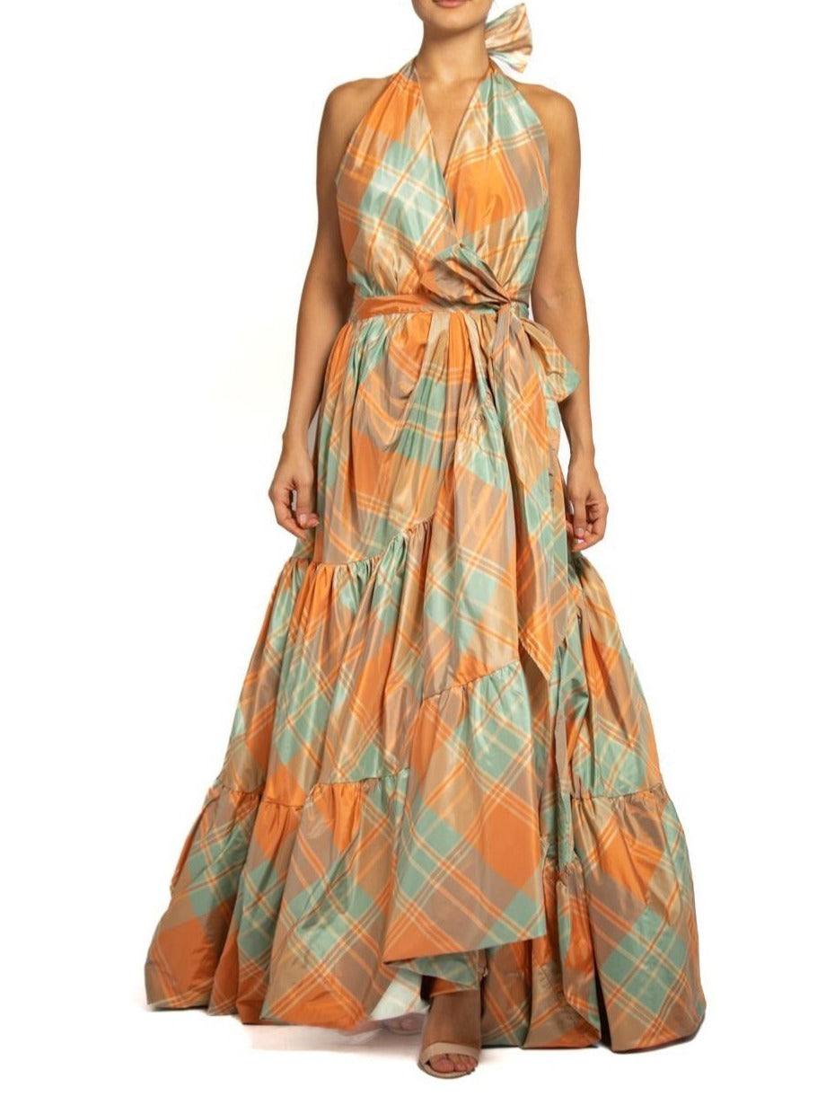 aqua and orange dress Aqua Bliss Blue and Orange Patterned Maxi Dress with Straps